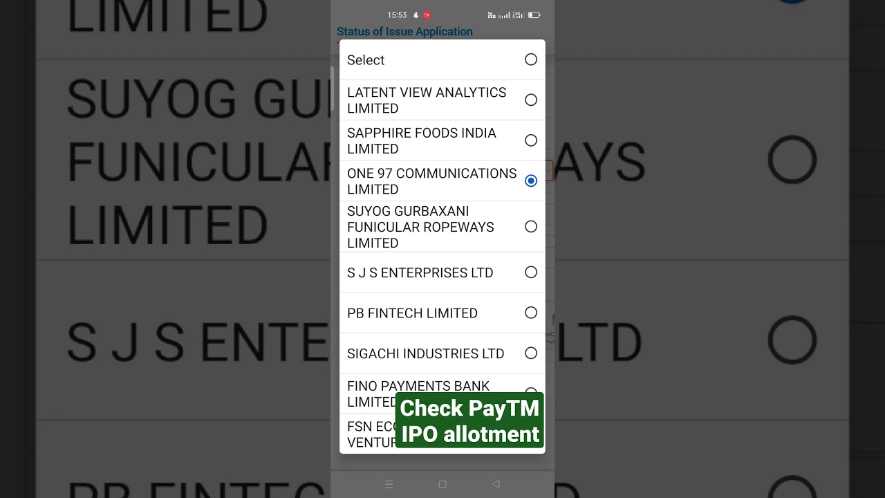 How to check PayTM IPO  allotment STATUS 