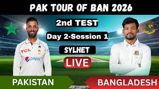 🔴PAKISTAN vs BANGLADESH 2nd TEST MATCH LIVE COMMENTARY | PAK VS BAN LIVE | Day 2-Session 1