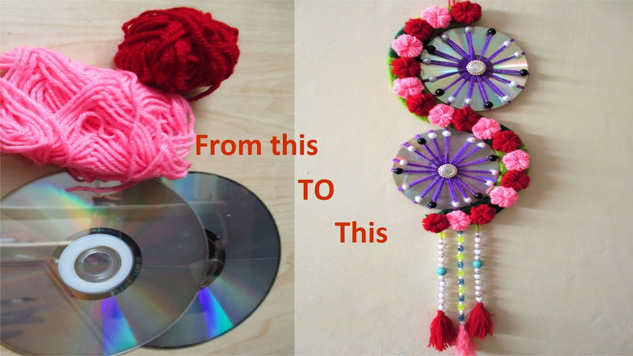DIY Room Decor / CD wall art ideas/ easy recycled project/ festival