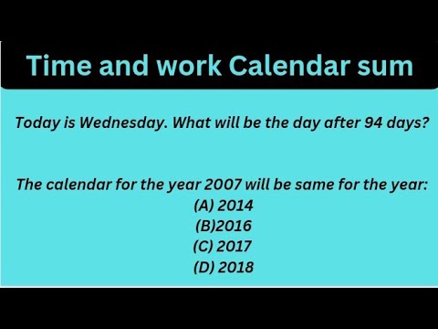 Today is Wednesday. What will be the day after 94 days? The calendar ...