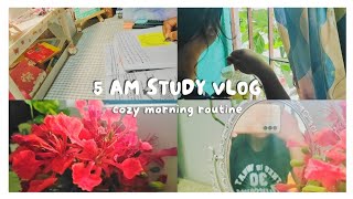 5 am study vlog || waking up early ☀||unboxing
