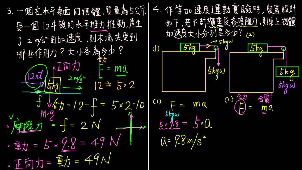3 2例題04牛頓第二運動定律的實驗 自然 均一教育平台