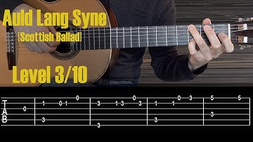 Auld Lang Syne.Easy Fingerstyle Guitar Tutorial with Free Tabs/Sheet
