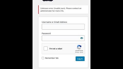 unknown error (invalid-json) WordPress