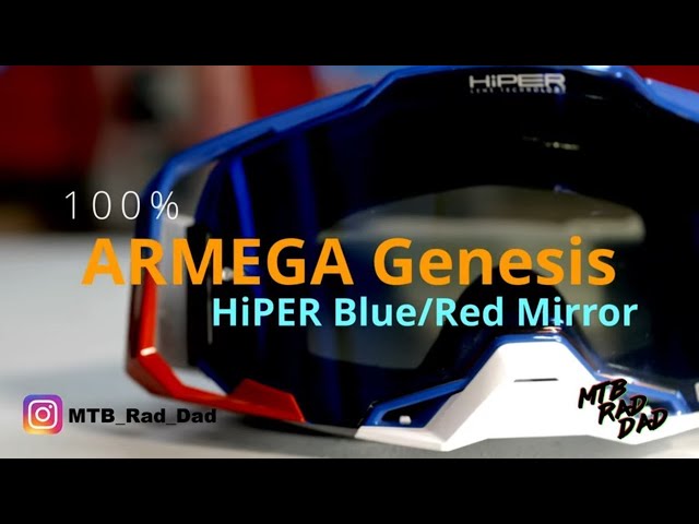 100% Armega Motocross / MTB Goggles With HiPER Mirrored Lens