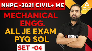 NHPC JE 2021 | Civil + Mechanical Engg. | All JE Exam PYQ Sol Set #4
