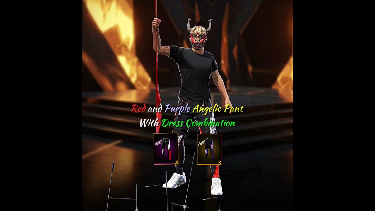 Красные и фиолетовые ангельские брюки в сочетании с лучшим платьем 💀