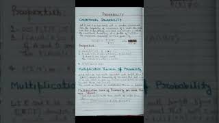 Probability || Conditional Probability || Notes #probability