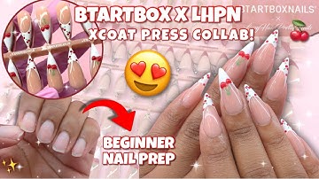 TRYING BTARTBOX x LHPN XCOAT PRESS NAILS COLLAB! 💗🍒 | EASY PREP & APPLICATION (FULL SET) ✨