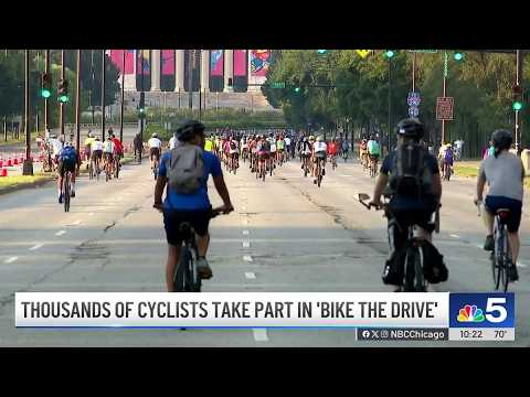 Thousands of cyclists take part in 'Bike the Drive'