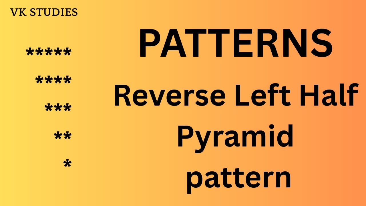 Reverse left half pyramid in java | pattern - 5 - YouTube