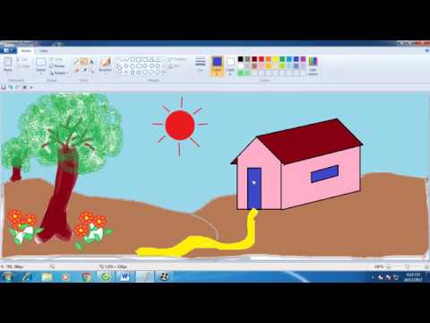 Học Vẽ Paint - Học Vẽ Paint Trên Máy Tính|| Vẽ Tranh Ngôi Nhà Của Em -  Youtube