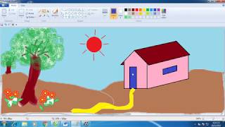 Học Vẽ Paint - Học Vẽ Paint Trên Máy Tính|| Vẽ Tranh Ngôi Nhà Của Em -  Youtube