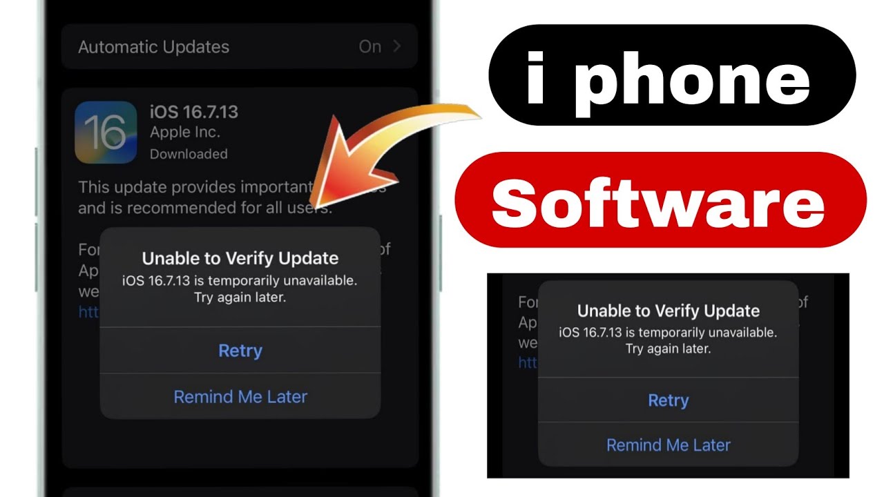 unable to verify update ios 16.7.13 | ios 16.7.13 is temporarily unavailable | ios 16.7.13
