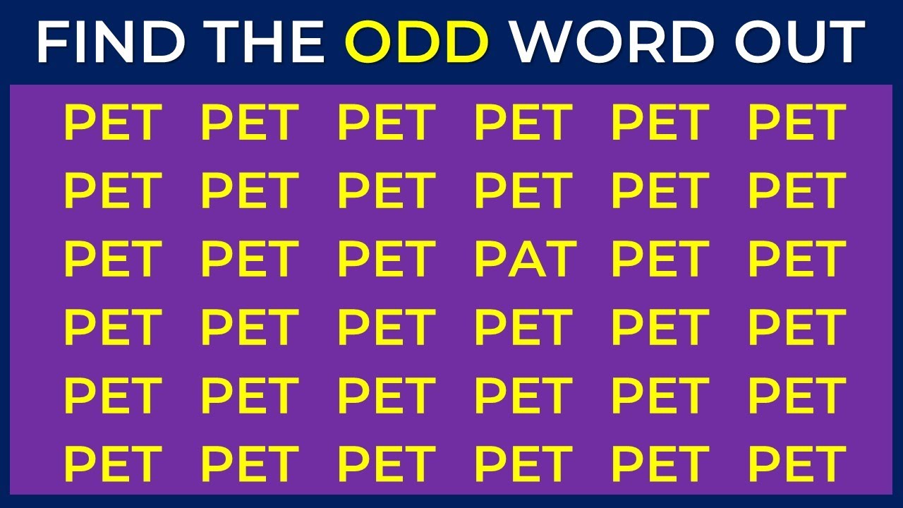 HOW GOOD ARE YOUR EYES? | Find The Odd Word Out | Word Puzzle Quiz #1 ...