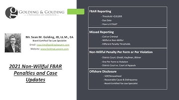 2021 FBAR Penalties: (New) Non-Willful Case Updates