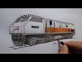 Drawing and coloring Train Cc 203 || menggambar lokomotif kereta api.