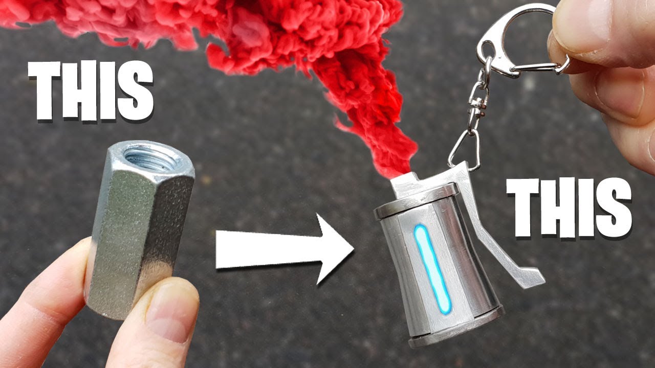 real fortnite colored smoke keyring made from nut bolt - fortnite smok