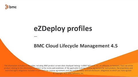 BMC Cloud Lifecycle Management 4.5: eZDeploy profiles