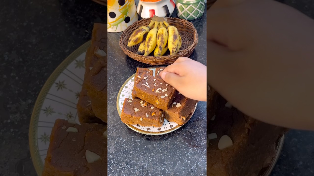 Healthy banana barfi #shorts #viral