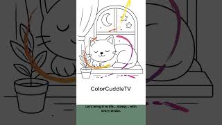 Playful Kitten Coloring Page for Kids | ColorCuddleTv #colorcuddletv #calmforkids #relaxanddraw