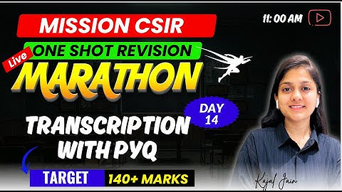 Transcription in Prokaryotes - Molecular Biology  - CSIR NET  Lifesciences June 2025