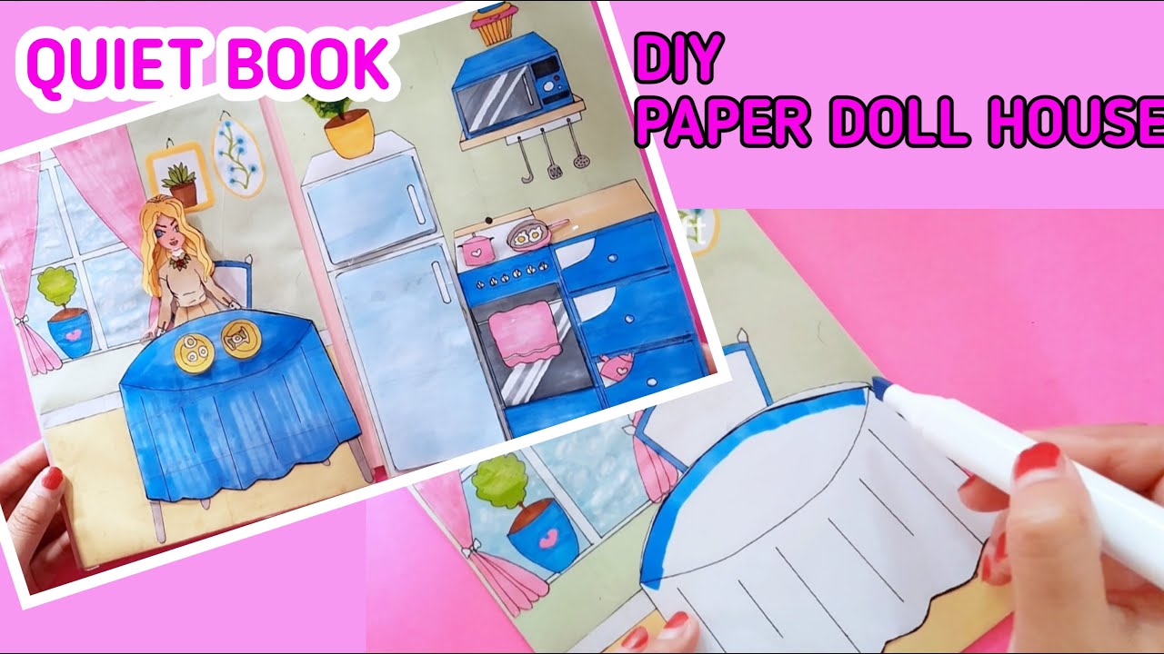 QUIET BOOK TUTORIAL QUIET BOOK PAPER HOUSE QUITE BOOK PAPER DOLL HOUSE DIY PAPER DOLL