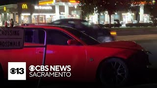 4 juveniles arrested after car in sideshow crashes in West Sacramento