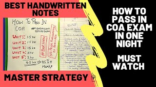 How to pass in COA exam in one night | Master Strategy | Must Watch | AKTU Exams | Kanchi Jain