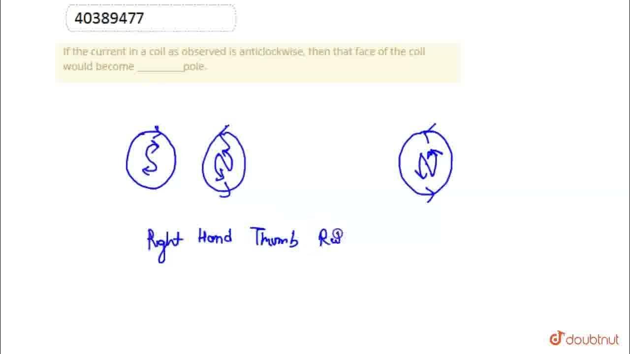 If the current in a coil as observed is anticlockwise, then that face