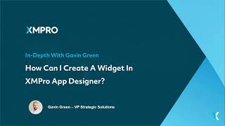 How To Create A Widget Within XMPro App Designer