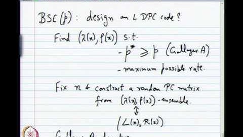 Mod-01 Lec-27 Optimized Irregular LDPC Codes, Soft Message Passing Decoders