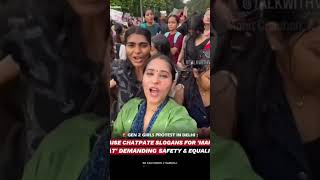 Gen Z Women Slogans Take Over Delhi Protest #shortsfeed #shorts #trending