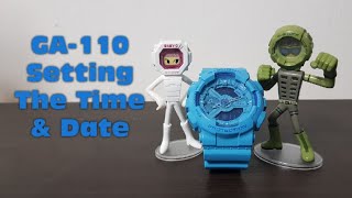G-Shock | GA110 Part 1 (How to set the time & date) | Tutorial