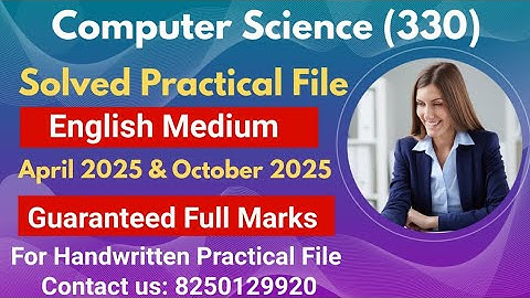 NIOS Class 12 Computer Science 330 Practical File 2025 | nios 12th practical file English Medium