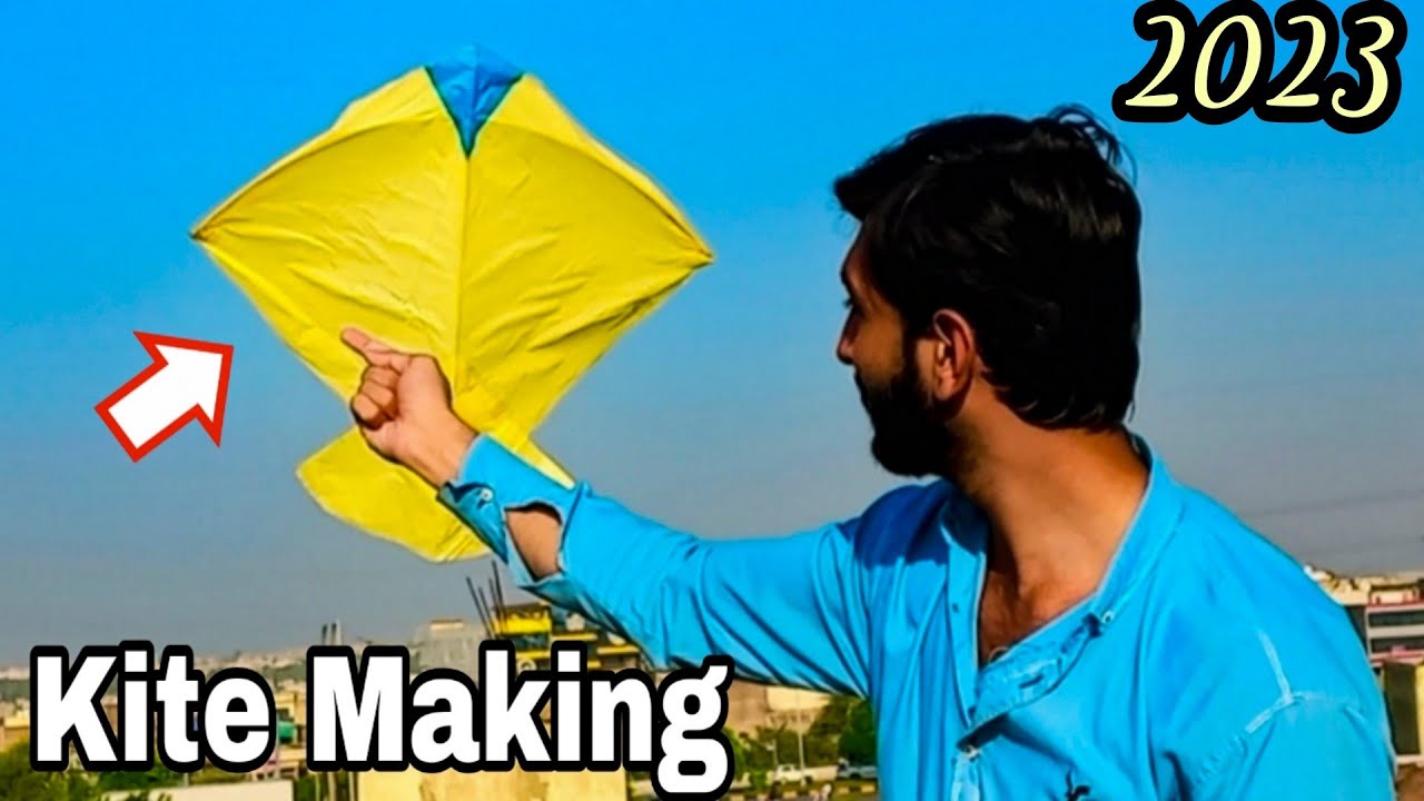 Kite Making kite flying test Kite video Basant 2023 stock