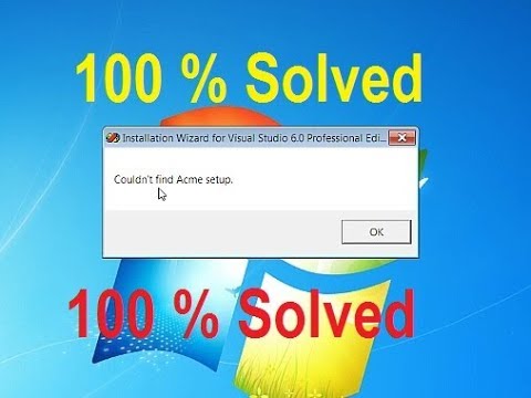 Could Not Find ACME Setup, While Setup Visual Studio 100% Solved