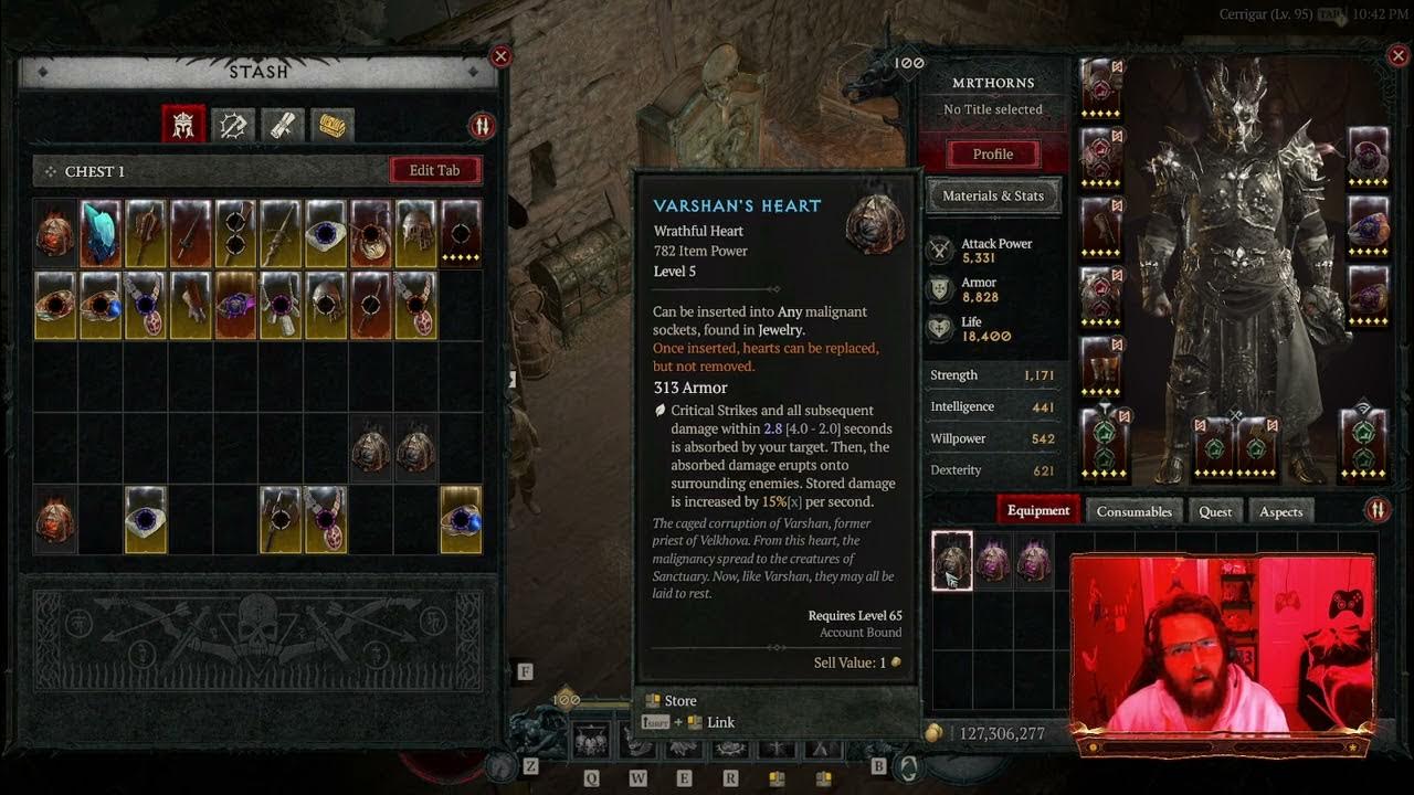 Best Cage Hearts for Double Swing Barbarian NM 100! Diablo 4 Season 1 YouTube