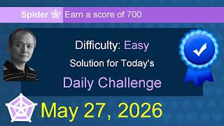 Microsoft Solitaire Collection: Spider - Easy - May 27, 2026