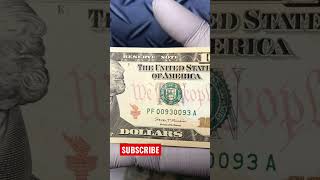Fancy serial number doble pair $10 bill 00930093
