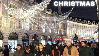 4K CHRISTMAS LONDON Streets of London on foot Piccadilly Circus at night 🇬🇧 Beauty of UK