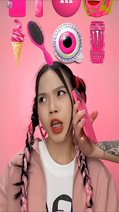 Random Pink Food ASMR Mukbang #3 🌸💋 #shorts #trending #viral #mukbang #asmr #eatingsounds #video