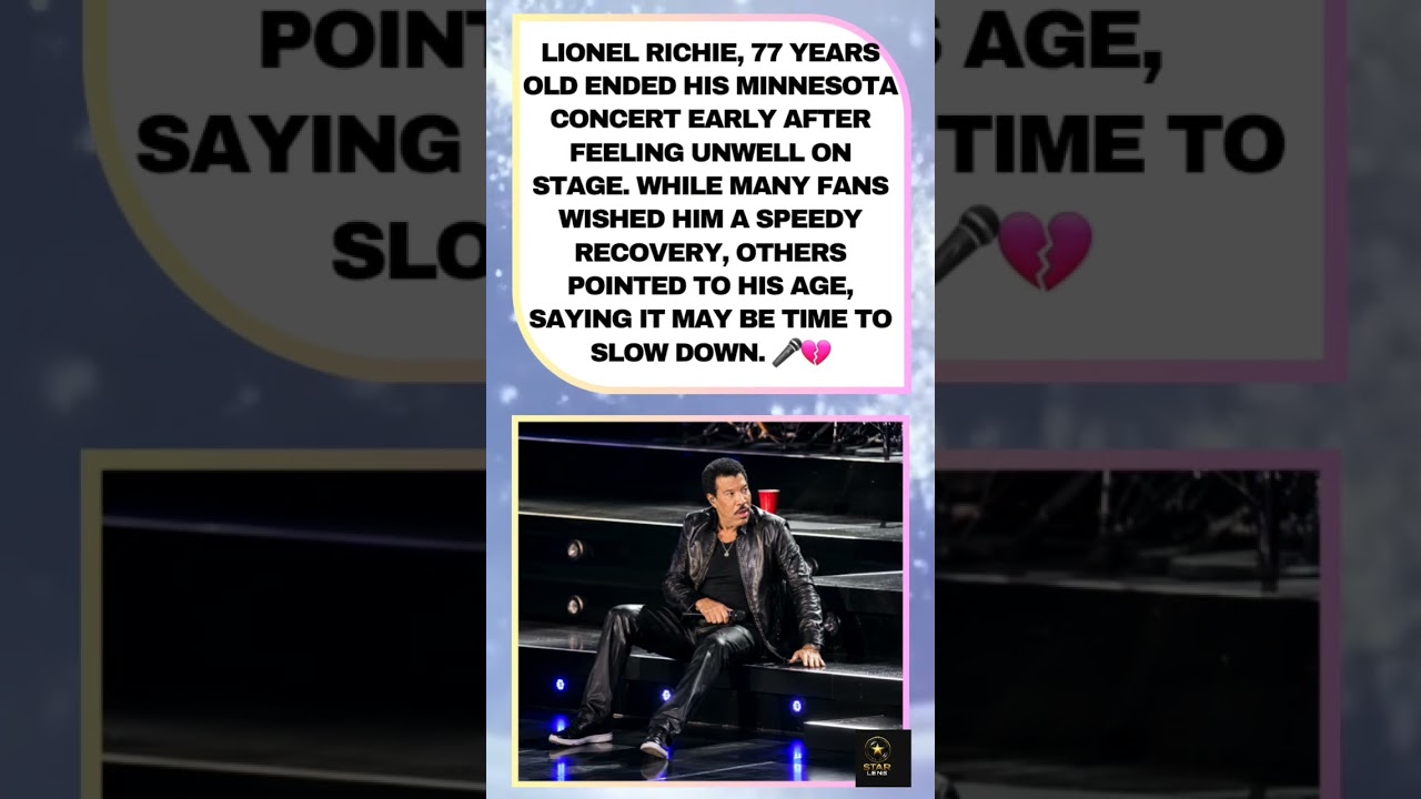 Lionel Richie, 77, Falls Ill on Stage, Ends Minnesota Concert Early. #shorts #shortsfeed #trending