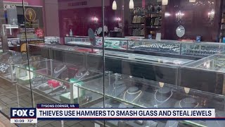 Smash-and-grab thieves use hammers to smash glass, steal jewels from Tysons Corner Center store