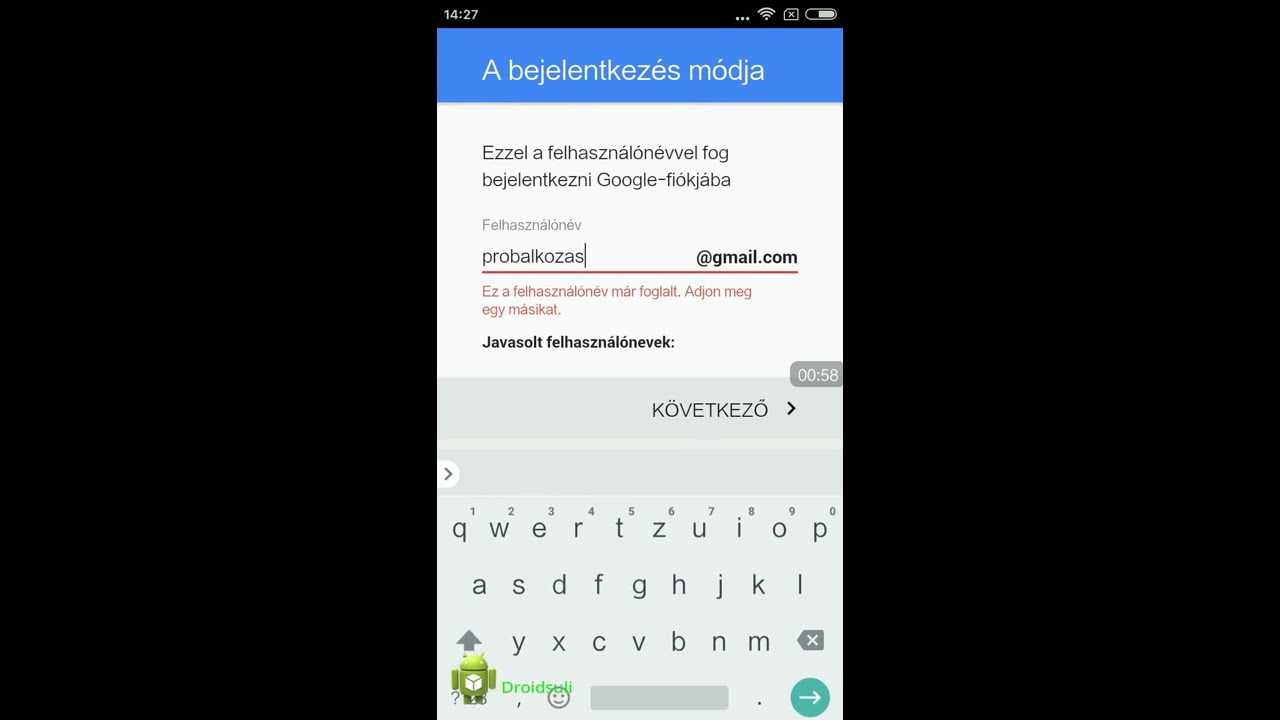 Google fiók létrehozása gyereknek