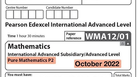 Edexcel IAL Maths - P2 - October 2022