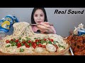 SUB) 땡초듬뿍🌶🌶 크림파스타X4 매운숯불양념치킨 Mukbang eating show