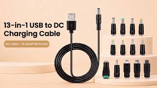 Mcbazel 1M USB to DC Cable with 13 Replacement Interfaces