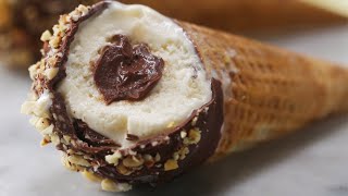 Homemade Chocolate-Covered Ice Cream Cones