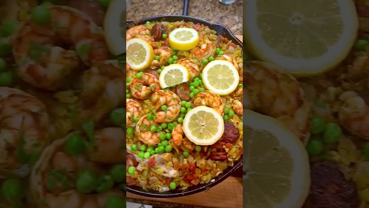 Cast Iron Skillet Seafood Paella